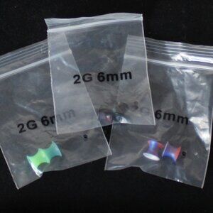 Three Sets of Double Flair Silicone Plugs Stretchers Earrings - 2G 6MM